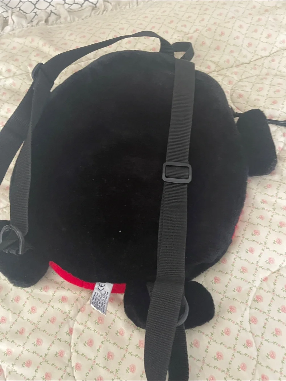 Kids Ladybug Plush Backpack - Red and Black